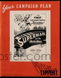 4a573 SUPERMAN & THE MOLE MEN pressbook '51 George Reeves in his 1st full-length feature adventure