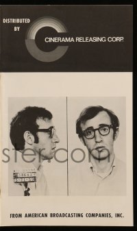 4a575 TAKE THE MONEY & RUN pressbook '69 wacky Woody Allen mugshot in classic mockumentary!