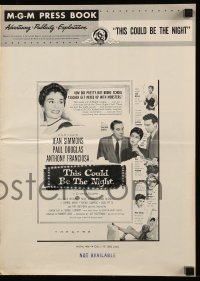 4a591 THIS COULD BE THE NIGHT pressbook '57 Jean Simmons between Paul Douglas & Anthony Franciosa!