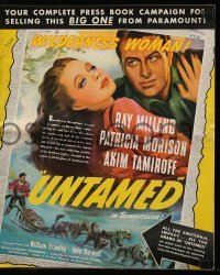 4a608 UNTAMED pressbook '40 sexy Patricia Morison between Ray Milland & Akim Tamiroff!