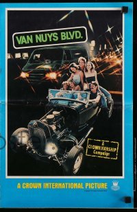 4a611 VAN NUYS BLVD. pressbook '79 sexy teens cruising Los Angeles streets in hot rods!