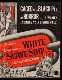 4a626 WHITE SLAVE SHIP pressbook '62 L'ammutinamento, art of sexy women in a black pit of horror!