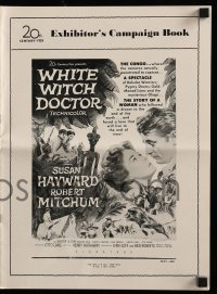 4a627 WHITE WITCH DOCTOR pressbook '53 art of Susan Hayward & Robert Mitchum in African jungle!