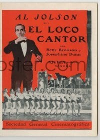 4a925 SINGING FOOL Argentinean herald '28 Al Jolson in & out of blackface, Betty Bronson, Davey Lee!