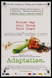 4b289 ADAPTATION Belgian '02 Chris Cooper, Meryl Streep, Nicolas Cage as broken flowerpot!