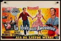 4b291 APRIL LOVE Belgian '57 full-length romantic art of Pat Boone & sexy Shirley Jones!