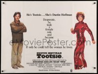 4b165 TOOTSIE British quad '83 full-length Dustin Hoffman in drag and as himself!