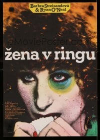 4b221 MAIN EVENT Czech 11x16 '82 great Ziegler art of Barbra Streisand with black eye!