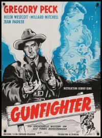 4b354 GUNFIGHTER Danish R60s Gregory Peck's only friends were his guns, Kerring outlaw artwork!