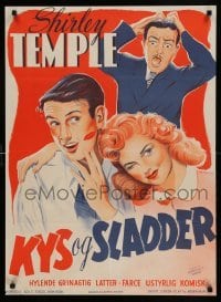 4b356 KISS & TELL Danish '48 everyone thinks Shirley Temple is pregnant, art by E. Strand!