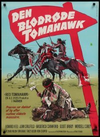 4b371 RED TOMAHAWK Danish '66 the prairie blazes with the West's worst massacre, artwork by Wenzel