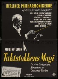 4b380 TAKTSTOKKENS MAGI Danish '55 cool image of conductor from Berlin Philharmonic documentary!