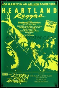 4b138 HEARTLAND REGGAE/RASTA & THE BALL English double crown '80 artwork of Bob Marley!