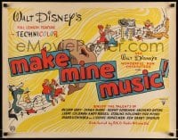 4b136 MAKE MINE MUSIC English 1/2sh '46 Walt Disney full-length feature cartoon, cool musical art!