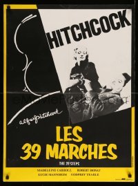 4b796 39 STEPS French 24x32 R80s Alfred Hitchcock, Robert Donat, Madeleine Carroll