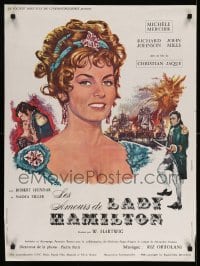 4b827 EMMA HAMILTON French 24x32 '69 Le Calde notti di Lady Hamilton, sexy Michele Mercier!