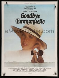 4b842 GOODBYE EMMANUELLE French 24x32 '77 sexy Sylvia Kristel & Orsini naked together in water!