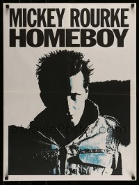 4b848 HOMEBOY teaser French 23x30 '88 cool close-up art of tough guy Mickey Rourke!