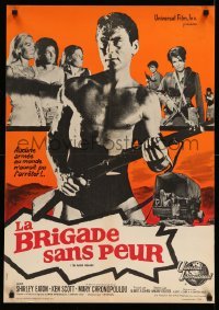 4b876 NAKED BRIGADE French 22x32 '65 blow them up first, six women, his only fighters!