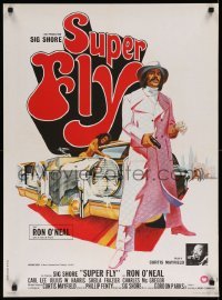 4b910 SUPER FLY French 23x31 '73 great artwork of Ron O'Neal with car & girl!