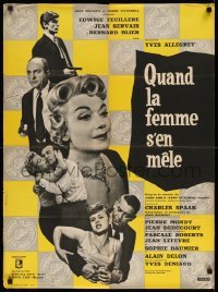 4b924 WHEN A WOMAN MEDDLES French 23x31 '57 Yves Allegret's Quand la femme s'en mele, Feuillere!