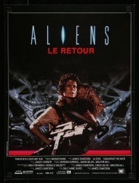 4b935 ALIENS French 15x21 '86 James Cameron, close up of Sigourney Weaver carrying Carrie Henn!