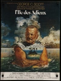 4b964 ISLANDS IN THE STREAM French 16x21 '77 Ernest Hemingway, great Heron art of George C. Scott!