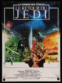 4b985 RETURN OF THE JEDI French 15x21 '83 George Lucas classic, different Michel Jouin sci-fi art!