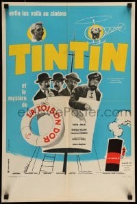 4b995 TINTIN ET LE MYSTERE DE LA TOISON D'OR French 16x24 '61 Talbot as Herge's Tintin, Tealdi art