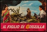 4b180 SON OF GODZILLA Italian 18x27 pbusta '67 Kaijuto no Kessen: Gojira no Musuko, monsters!