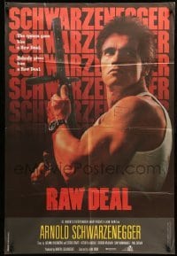 4b068 RAW DEAL Lebanese '86 tough guy Arnold Schwarzenegger w/ wild hair style not seen in the film!
