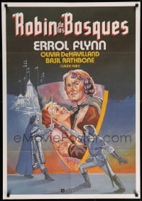 4b390 ADVENTURES OF ROBIN HOOD Spanish R80s different art of Errol Flynn as Robin Hood!