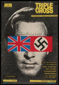 4b447 TRIPLE CROSS Spanish '67 Christopher Plummer with British and Nazi flags over eyes!