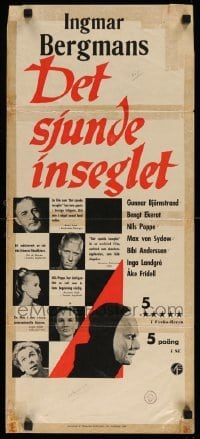 4b049 SEVENTH SEAL Swedish stolpe R60 Ingmar Bergman's Det Sjunde Inseglet, Bengt Ekerot as Death!