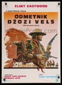 4b267 OUTLAW JOSEY WALES Yugoslavian 20x27 '76 Eastwood is an army of one, different montage art!