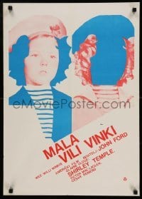 4b284 WEE WILLIE WINKIE Yugoslavian 20x28 '60s cool different art image of cute Shirley Temple!