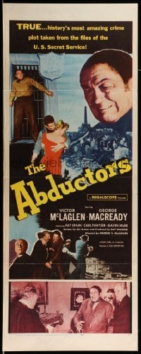 4c271 ABDUCTORS insert '57 Victor McLaglen, George Macready, history's most amazing crime plot!