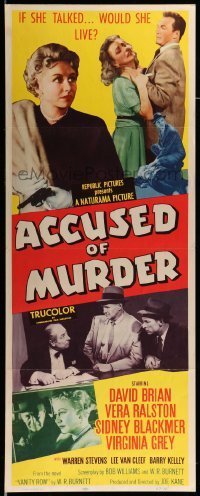 4c278 ACCUSED OF MURDER insert '57 sexy girl and gun noir image, if she talked...would she live?