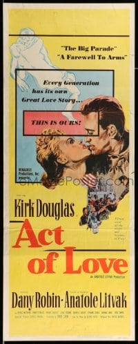4c281 ACT OF LOVE insert '53 Kirk Douglas, Dany Robin, directed by Anatole Litvak!