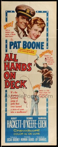 4c290 ALL HANDS ON DECK insert '61 Navy Captain Pat Boone, sexy Barbara Eden, wacky images!