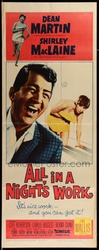 4c291 ALL IN A NIGHT'S WORK insert '61 Dean Martin, sexy Shirley MacLaine wearing only a towel!