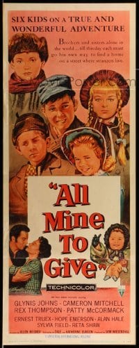 4c292 ALL MINE TO GIVE insert '57 Glynis Johns, Mitchell, six kids on a wonderful adventure!