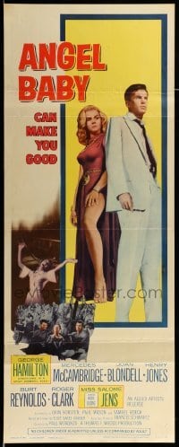 4c303 ANGEL BABY insert '61 full-length George Hamilton standing with sexiest Salome Jens!