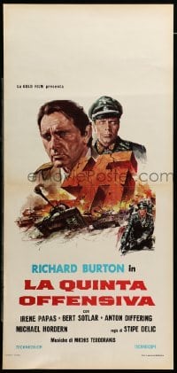 4c011 BATTLE OF SUTJESKA Italian locandina '73 art of Richard Burton w/Nazi swastika!