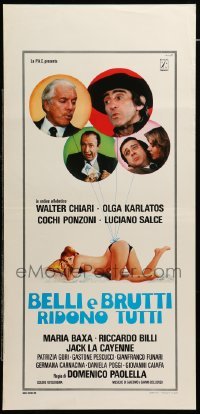 4c016 BELLI E BRUTTI RIDONO TUTTI Italian locandina '79 Domenico Paolella, sexy artwork!