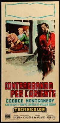 4c044 CRIPPLE CREEK Italian locandina '52 George Montgomery, Richard Egan, art by Giorgio Olivetti