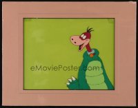 4d015 PEBBLES CEREAL matted animation cel '80s wacky cartoon image of Dino in dinosaur costume!