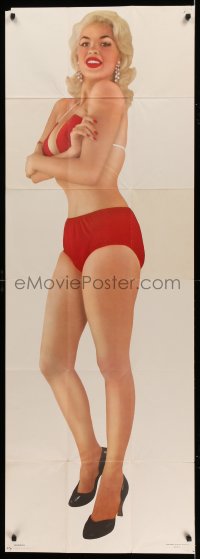 4d012 JAYNE MANSFIELD 22x62 commercial poster '50s sexy image of the busty star in skimpy bikini!