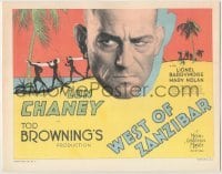 4d113 WEST OF ZANZIBAR 11x14 REPRO LC '80s Lon Chaney & Tod Browning, art of natives with ivory!
