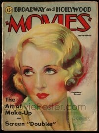 4d736 BROADWAY & HOLLYWOOD MOVIES magazine November 1931 great art of Constance Bennett by Creiner!